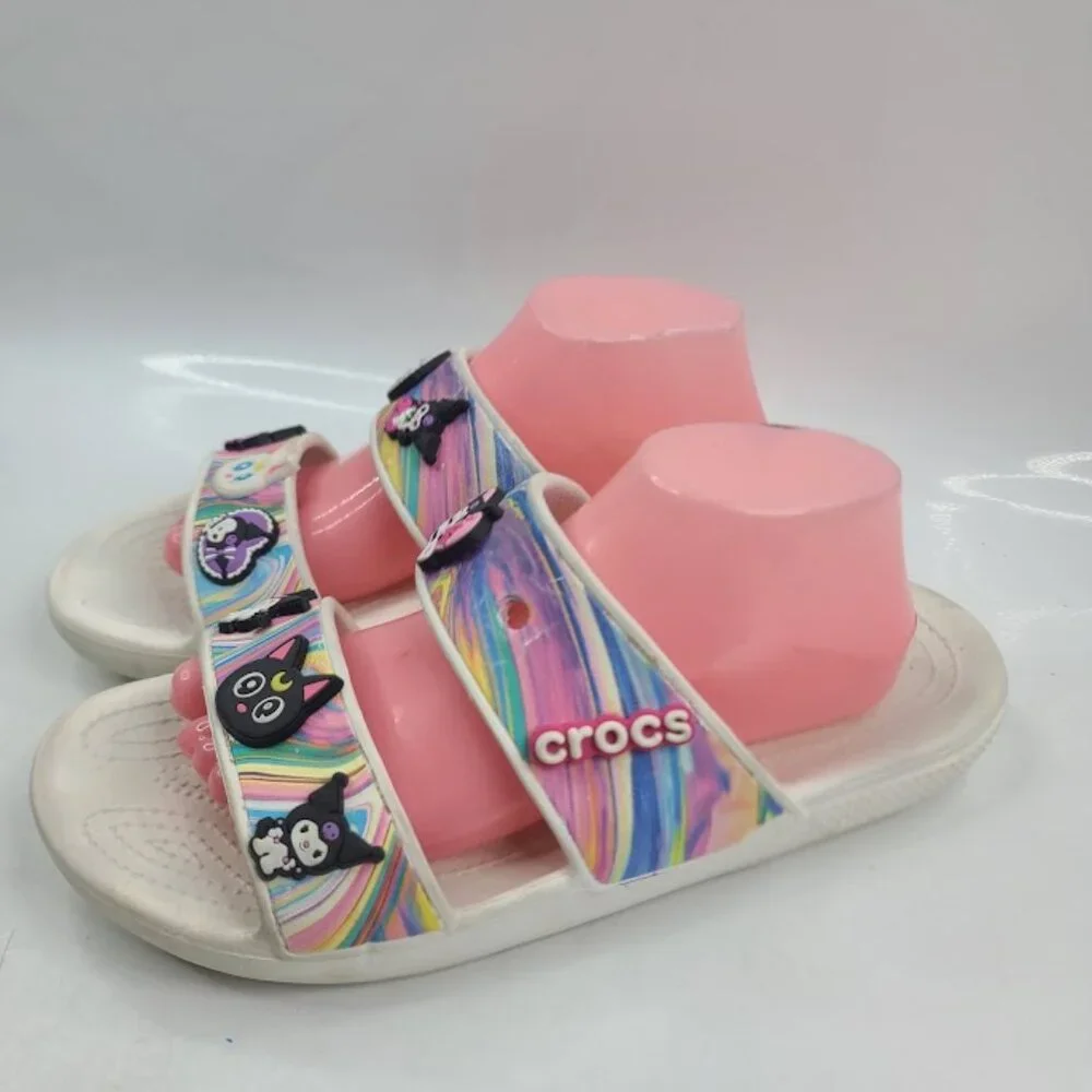 Crocs Men's Multicolor Classic Marble Meo Studs Slip-On Slide Sandal Size‎ 8